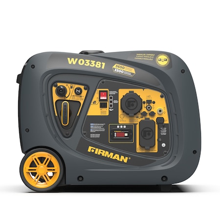 Firman Portable and Inverter Generator, Gasoline, 3,300 W Rated, 3,650 W Surge, Recoil Start W03081